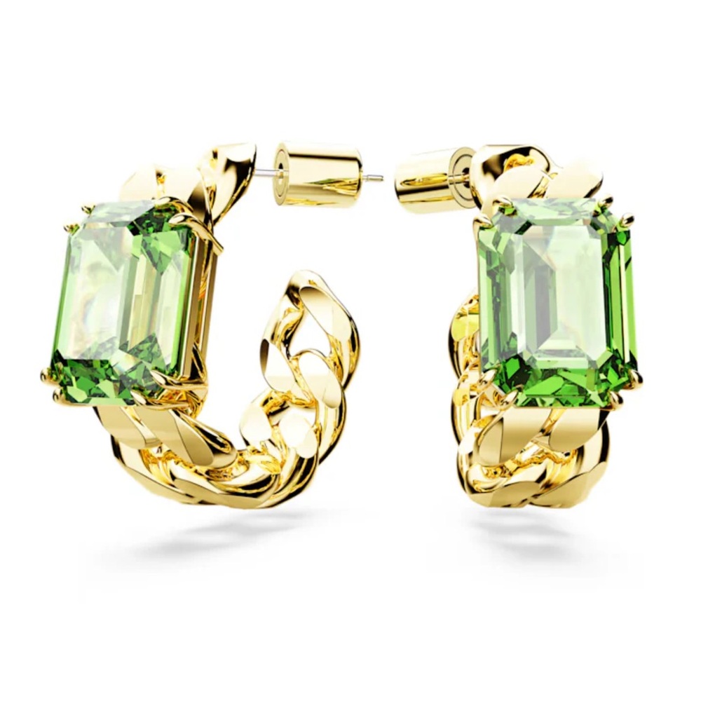 Swarovski Gold and Green Earrings